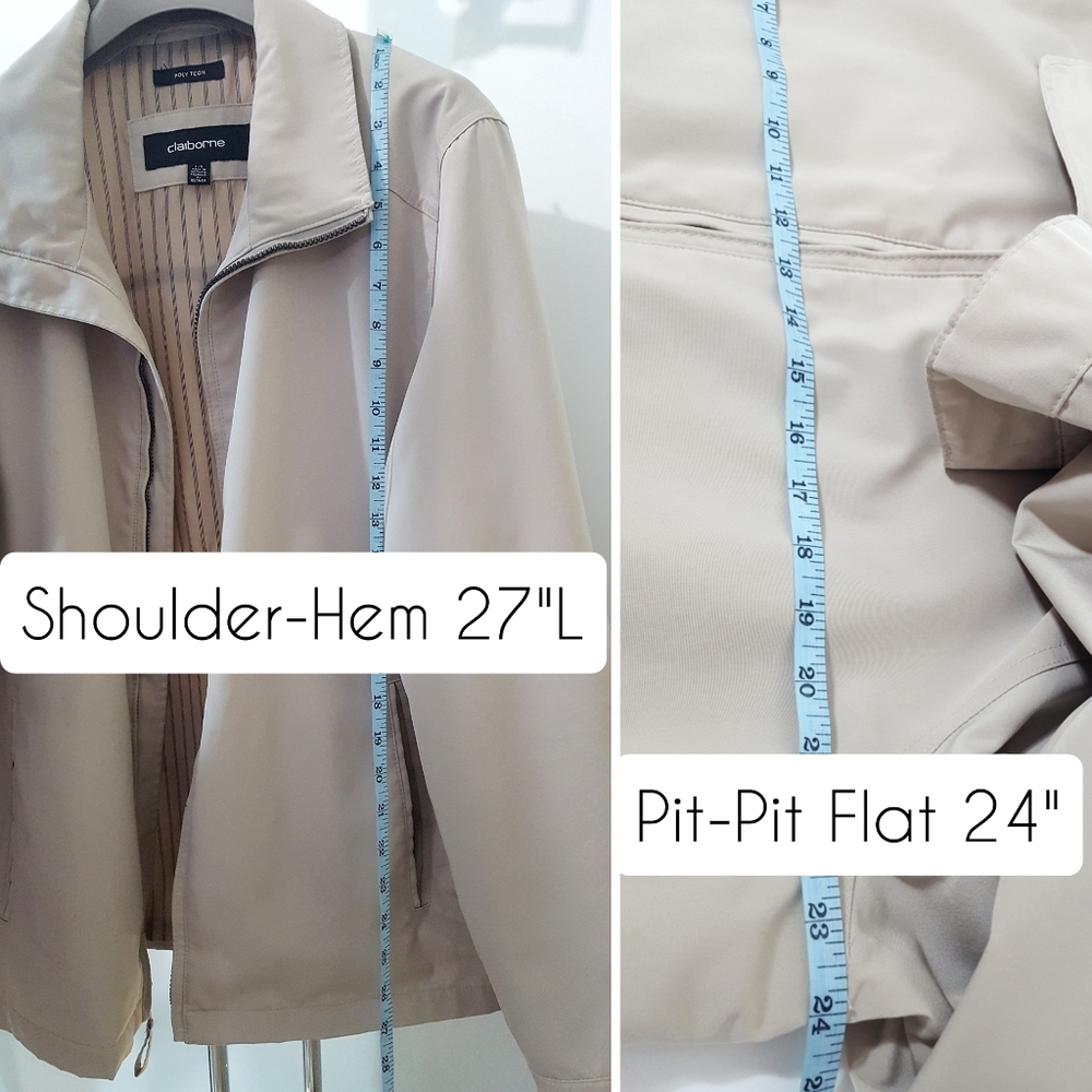 Claiborne Men's Jacket🌟Poly-Tech|Water-Resistant🌾Spring/Fall Jacket - Picture 4 of 8